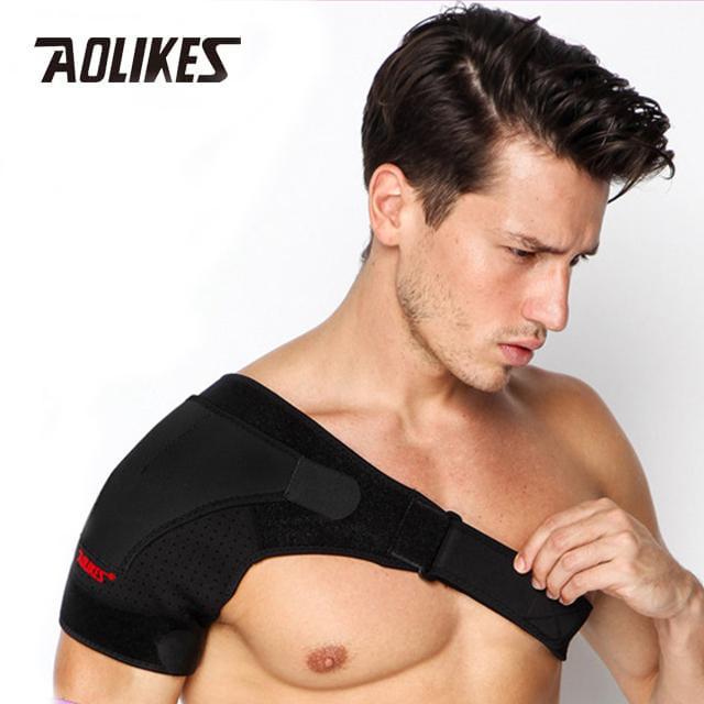 Aolikes 1697 Single Shoulder Adjustable Strap Support Protector BLACK - KIRI