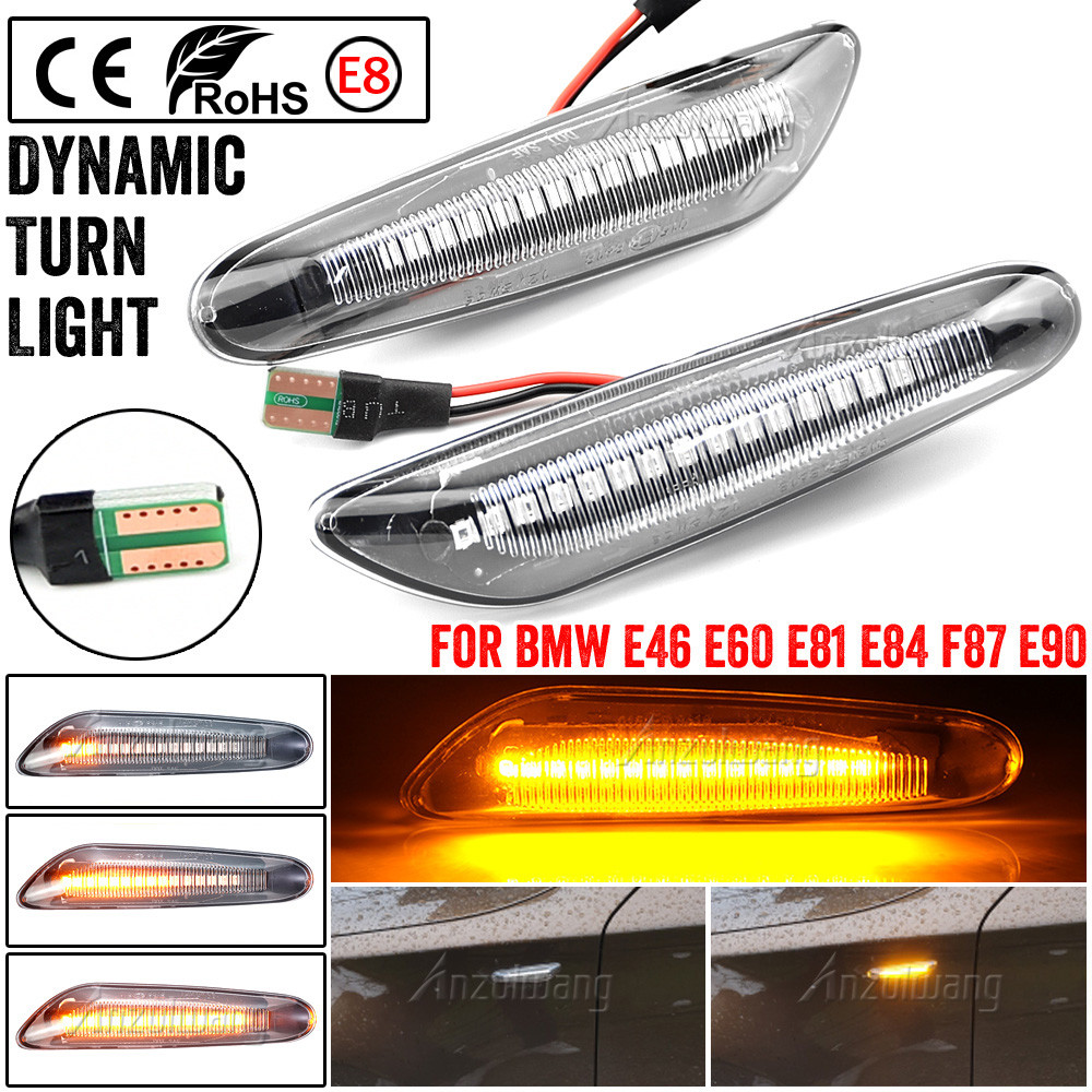 Sequential Flashing LED Turn Signal Side Marker Light Blinker for BMW X3 E83 X1 E84 X5 X53 E60 E61 E46 E81 E82 E90 E92 E87 E88