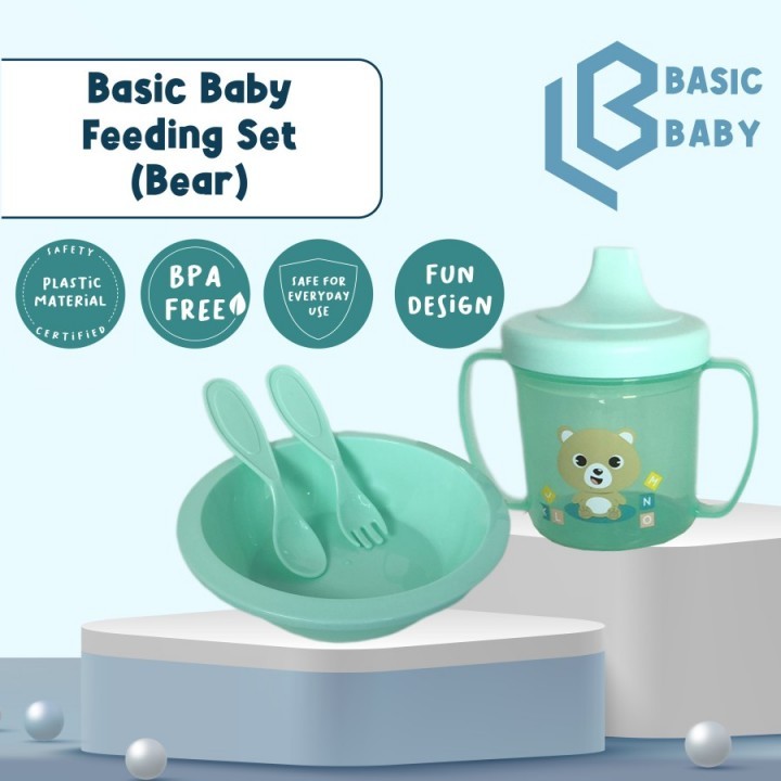 Basic Baby Feeding Set Bear - Peralatan Makan Bayi