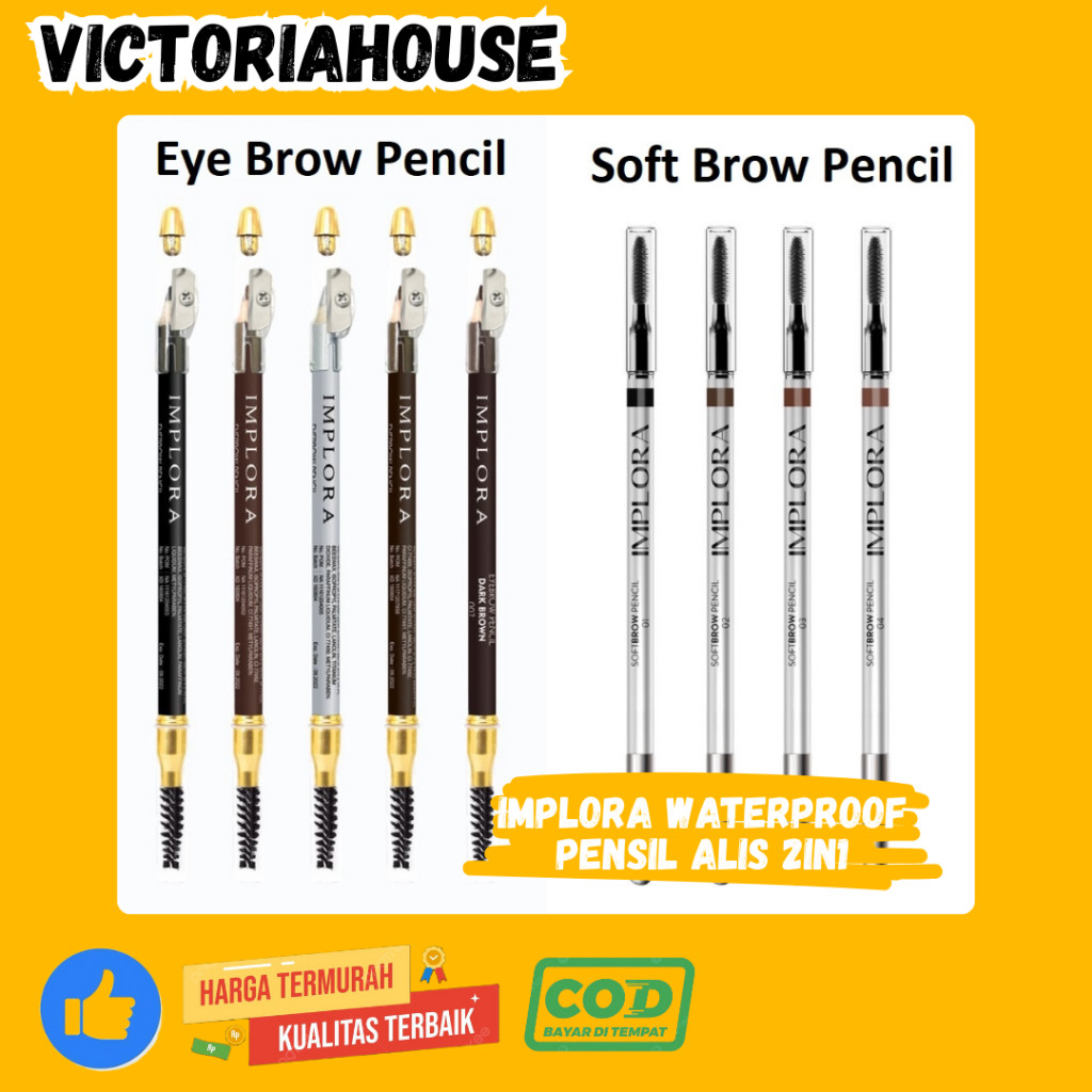 IMPLORA Pensil Alis 2in1 - Soft Type Eyebrow Pencil | G1