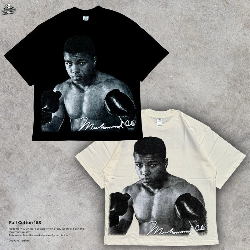 COD T-Shirt Muhammad Ali Oversized Boxy Model White Solid 20s