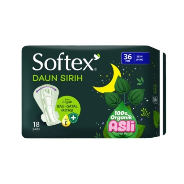 SOFTEX DAUN SIRIH SLIM WING 36CM 18'S