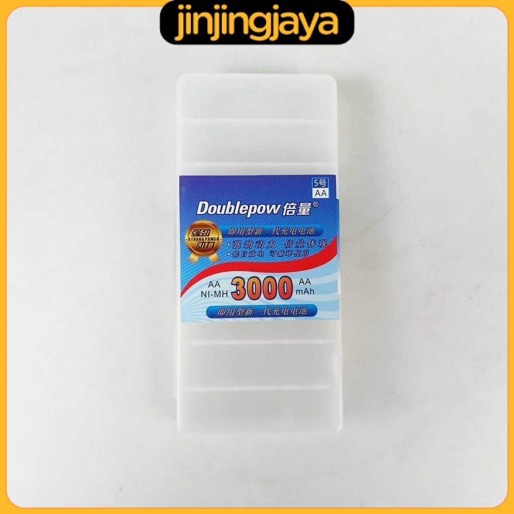 DOUBLEPOW Transparent Battery Case for AA
