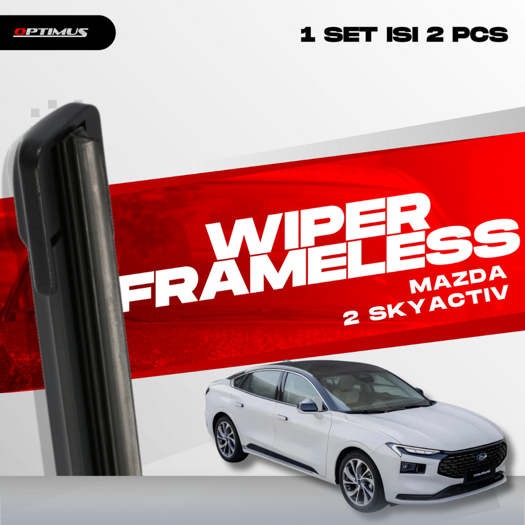 COD Wiper Frameless Single Layer Mobil Mazda 2 Active Kaca Depan 2pcs