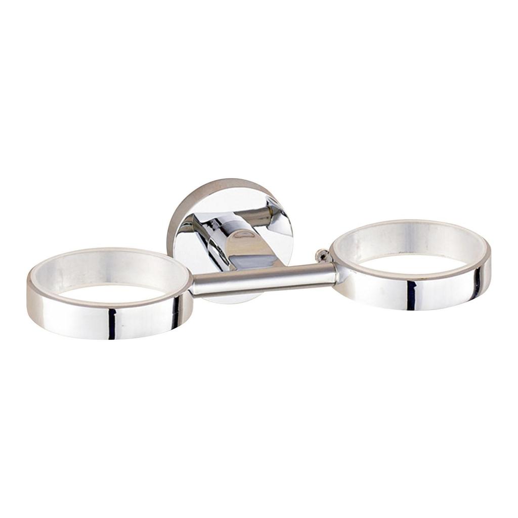 Double Toothbrush Holder Wall Mounted for Toothpaste Cosmetics Toothbrushes