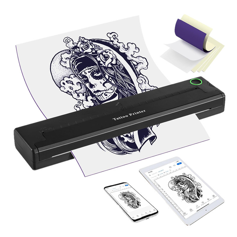 A46 Portable Inkless Tattoo Printer Wireless Bluetooth Tattoo Stencil Transfer Machine Copier Supports Android IOS Windows Mac