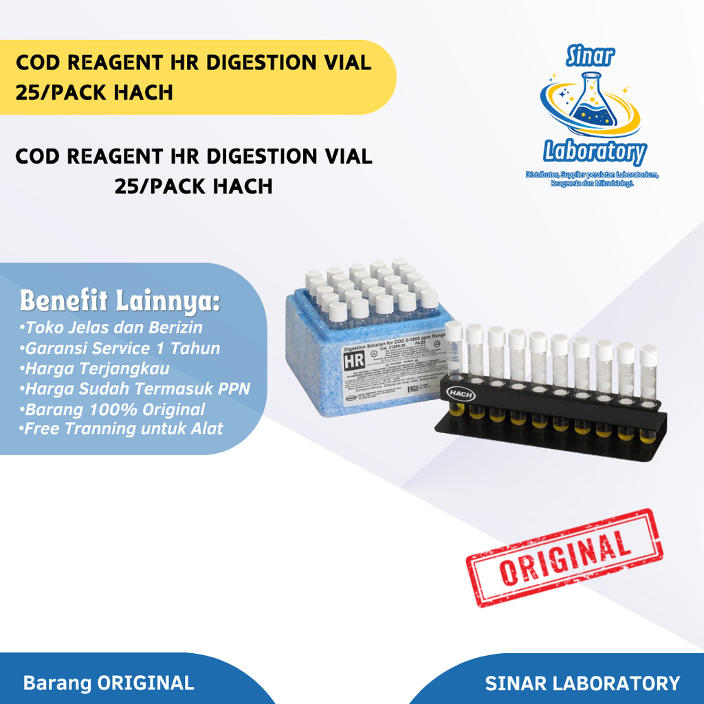 Hach Cod Reagent HR Digestion vial 25/pack