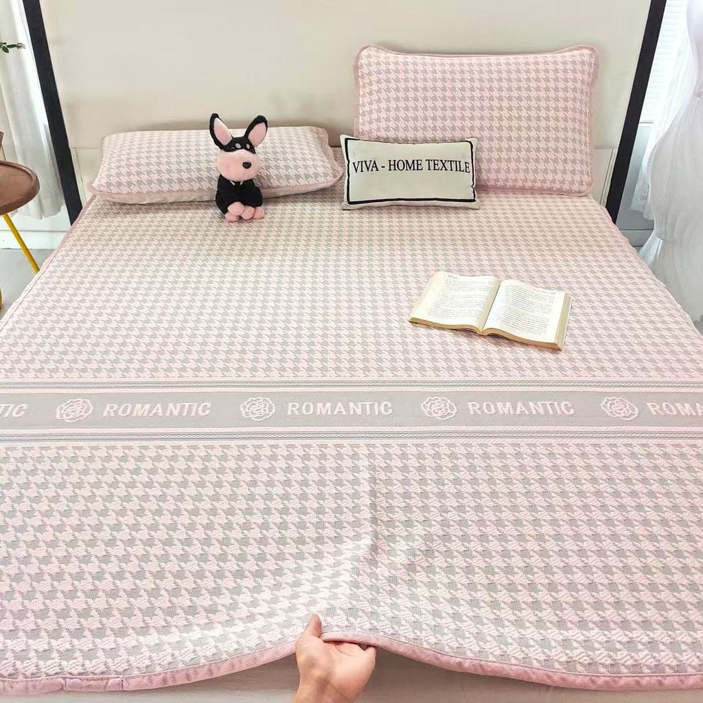 Rumah di awan COD Ice Silk Bed Sheet Three-Piece Set