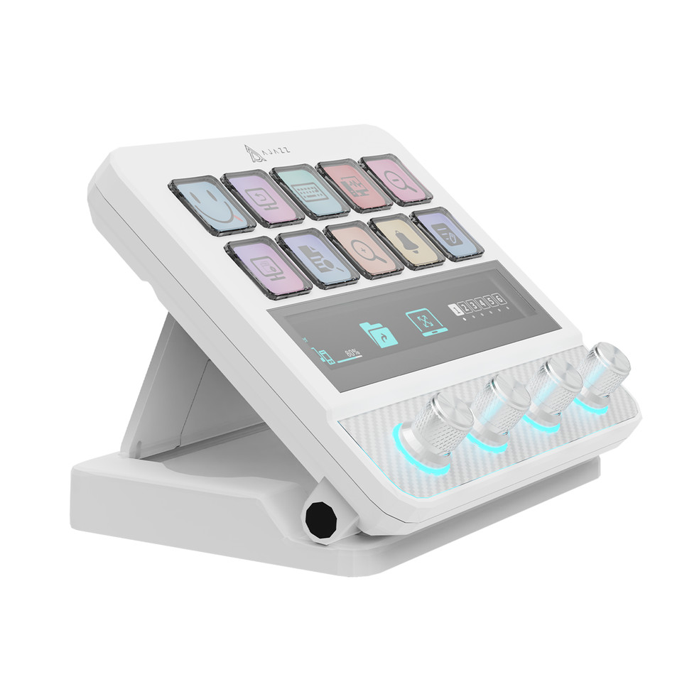 AJAZZ AKP05E PRO Wired Operating Visual Custom Keyboard 10 Buttons+ 4 Knobs with Shared Space Station & LCD Icons