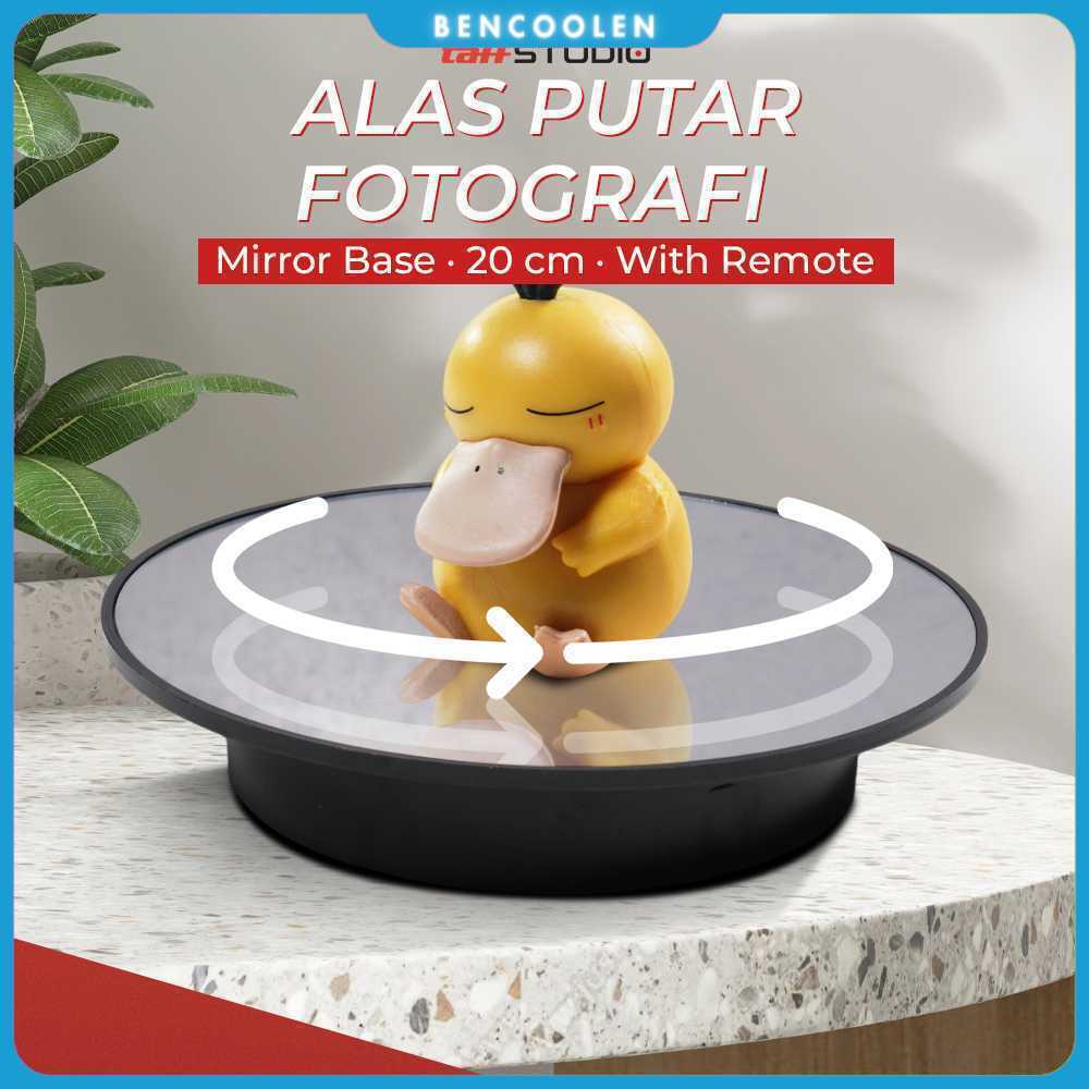 TaffSTUDIO Alas Putar Rotating Turntable Display Stand Mirror Remote - QM104