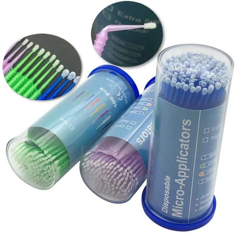 100pcs Dental sposable Micro Applicator Brush Bendable with Storage Box