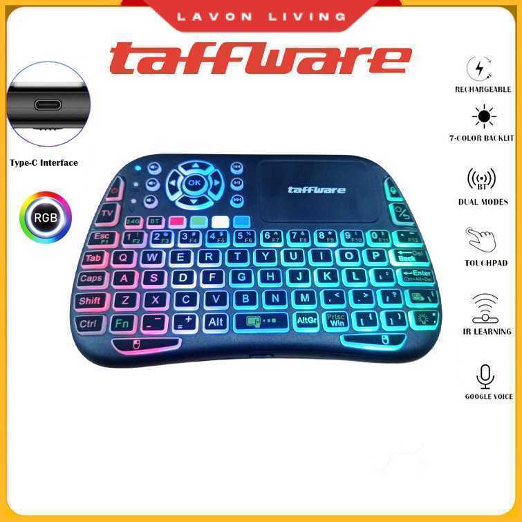 TAFFWARE Keyboard Mini Touchpad Air Mouse IR Learning 2.4GHz Bluetooth - M9