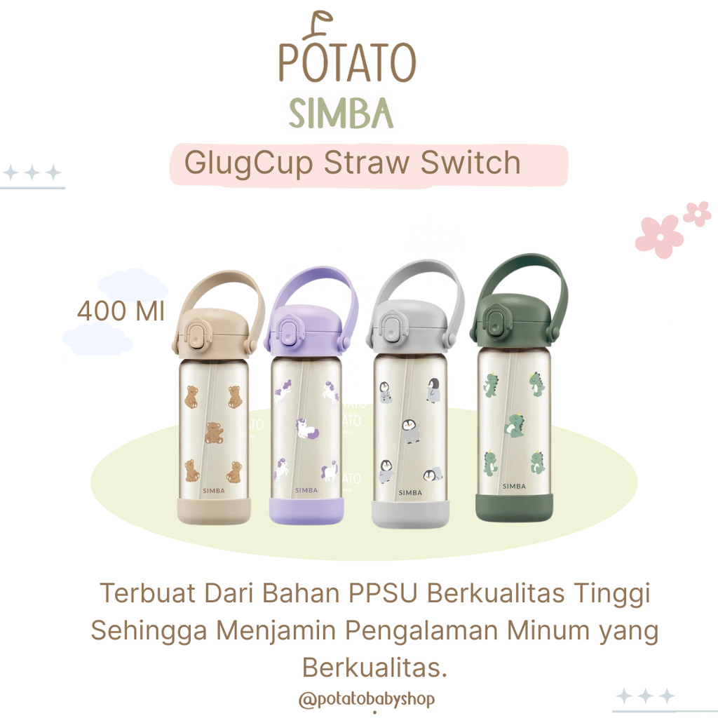 Simba PPSU GlugCup 400ml/14oz Straw Switch/Quench Basic I Botol Minum Anak