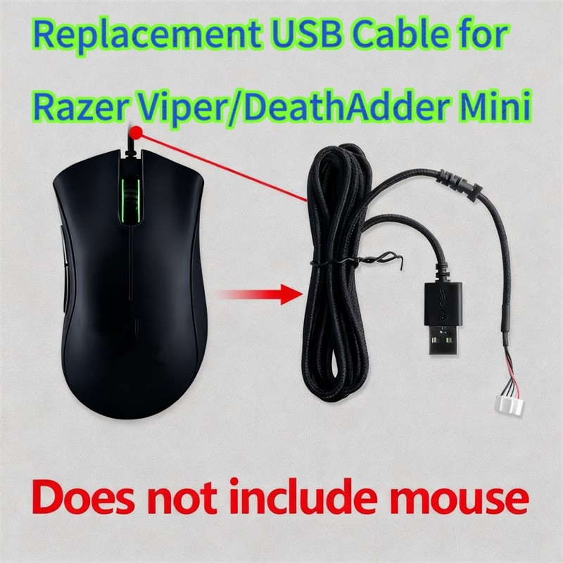 Original Replacement Cable for Razer Viper Standard/Viper Mini/DeathAdder V2 Mini Mouse | USB arging