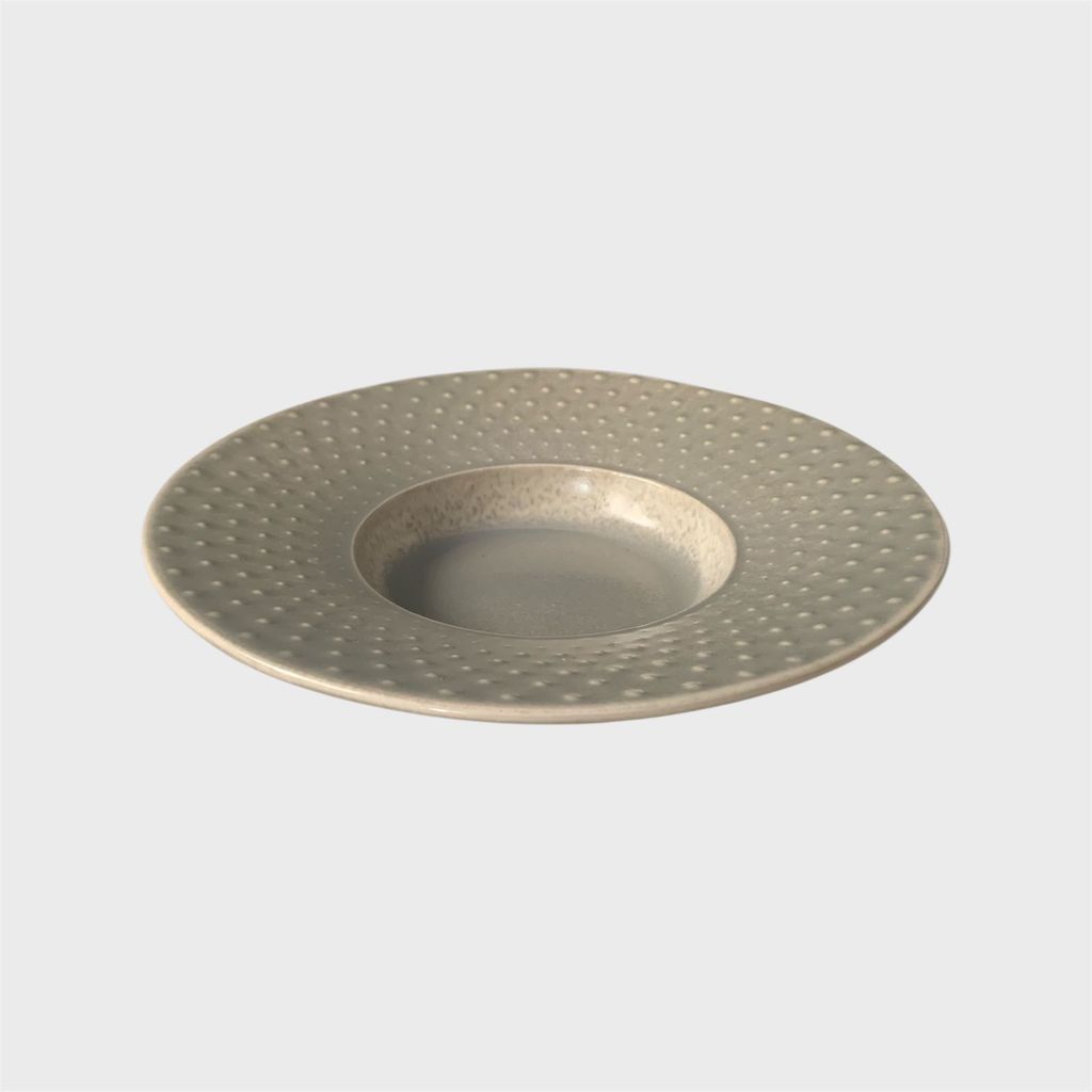 Grey dots Flying Pasta Plate