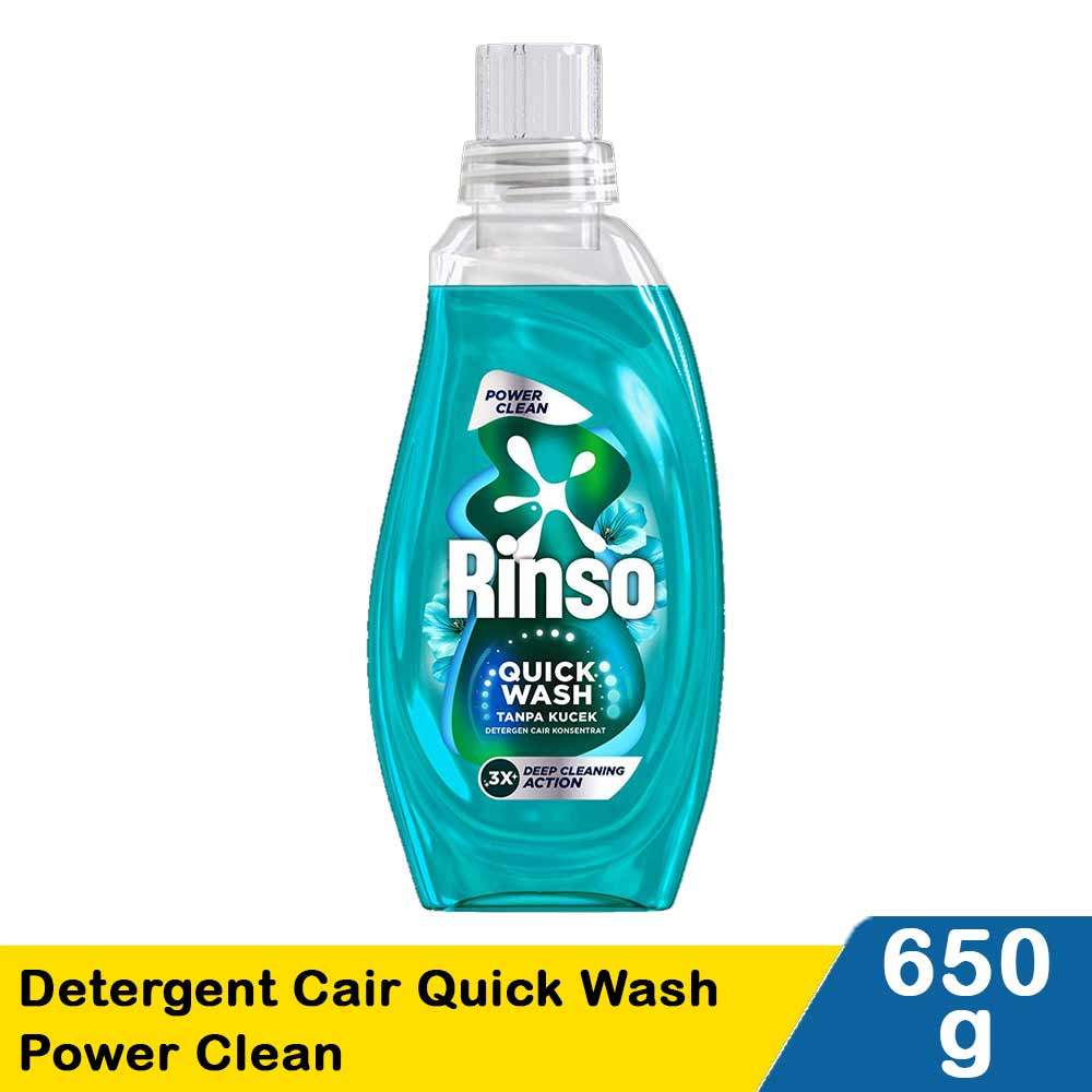 RINSO DETERGENT CAIR QUICK WASH POWER CLEAN 650g