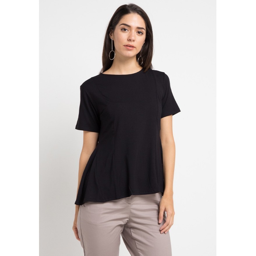 EDITION LADIES EBS7 BLACK Tshirt Flared Tee BG
