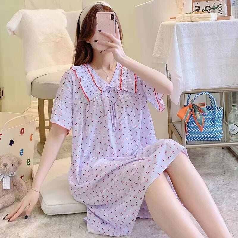 Daster premium kerah renda import KH