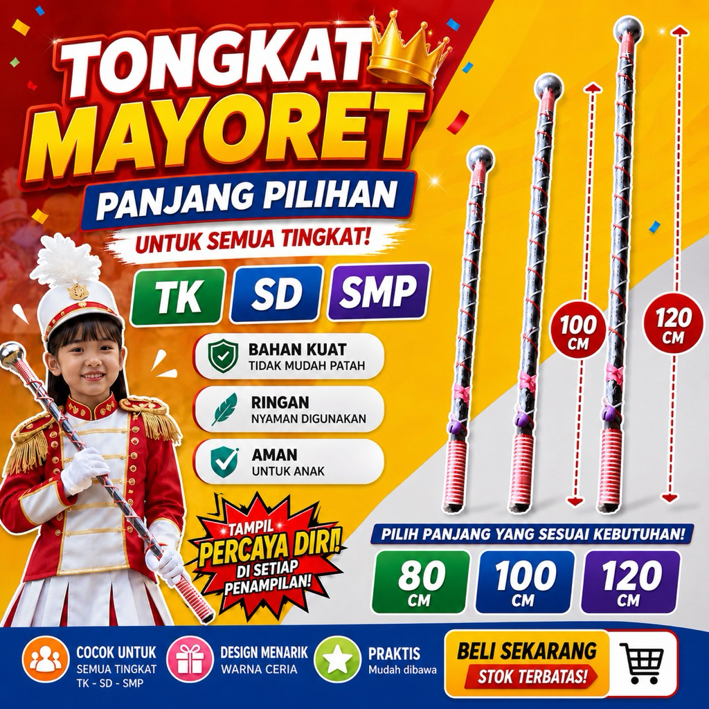 Tongkat mayoret drumbend TK SD SMP