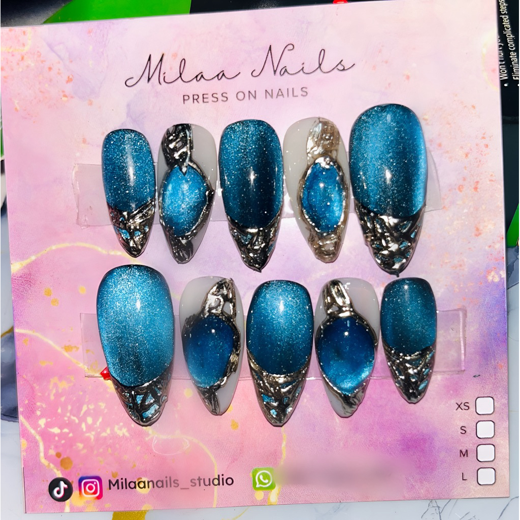 cat eye blue chrome