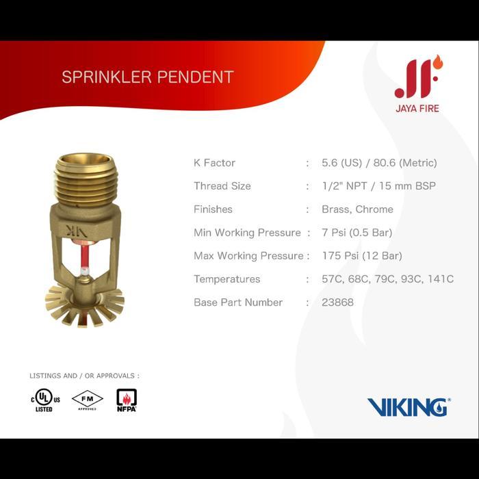Viking Sprinkler Pendent 68C