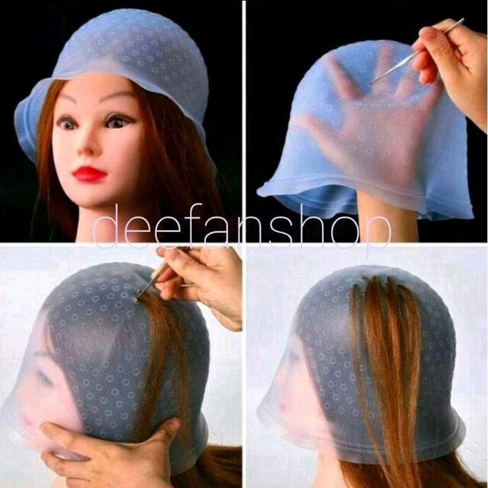 Magic Cap Karet Silicone+Congkelan/ Topi Highlight, Bleaching