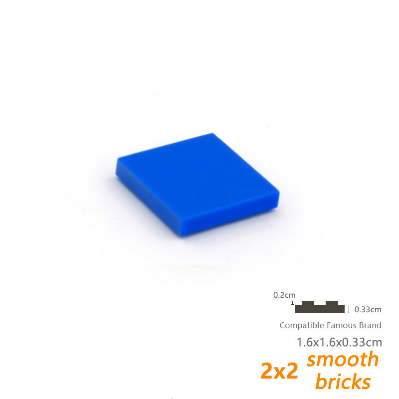 600PCS Bulk Building Blocks Figure Bricks Ceramic Tile 2x2 Educational Creative Size Compatible With