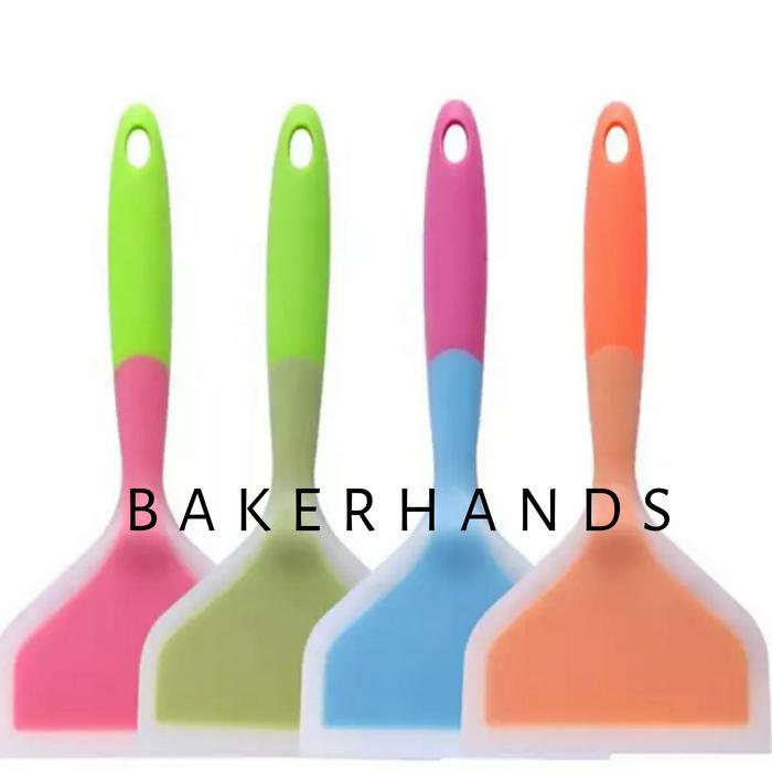 Spatula Lebar Sutil Silicone Rainbow