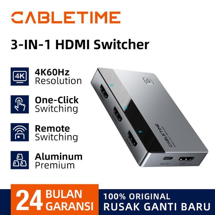 Cabletime Hdmi Switcher 3 In 1 Out Hdmi Switch