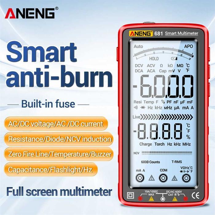 Digital Multimeter Multitester Large Lcd Screen 6000Count 1200Mah