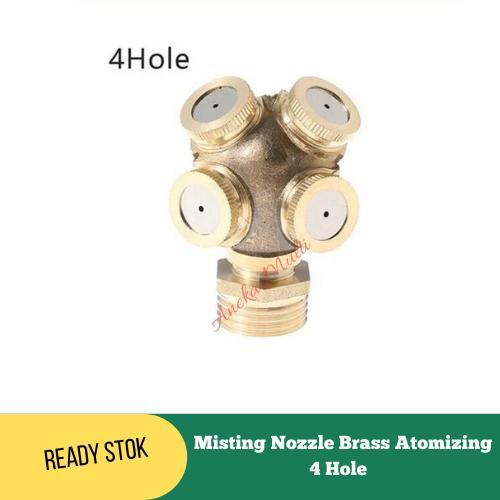 Misting Nozzle 4 Hole Copper Atomizing Sprinkler Sprayer 112