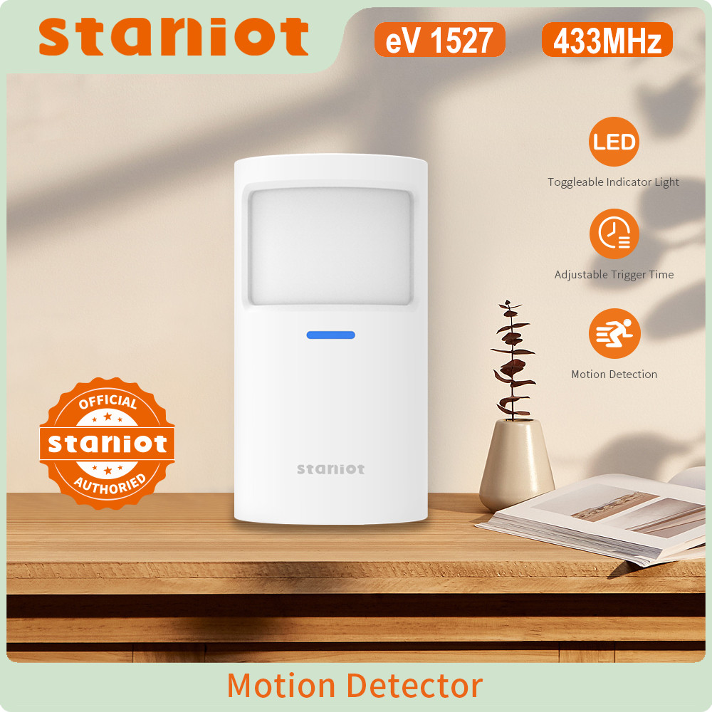 Staniot Motion Sensor Smart Home PIR Motion Detector Security Protection Toggleable Indicator Light