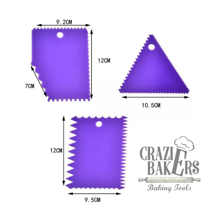 Scraper Set Pastry Plastic Gerigi (3 Pcs/Set)