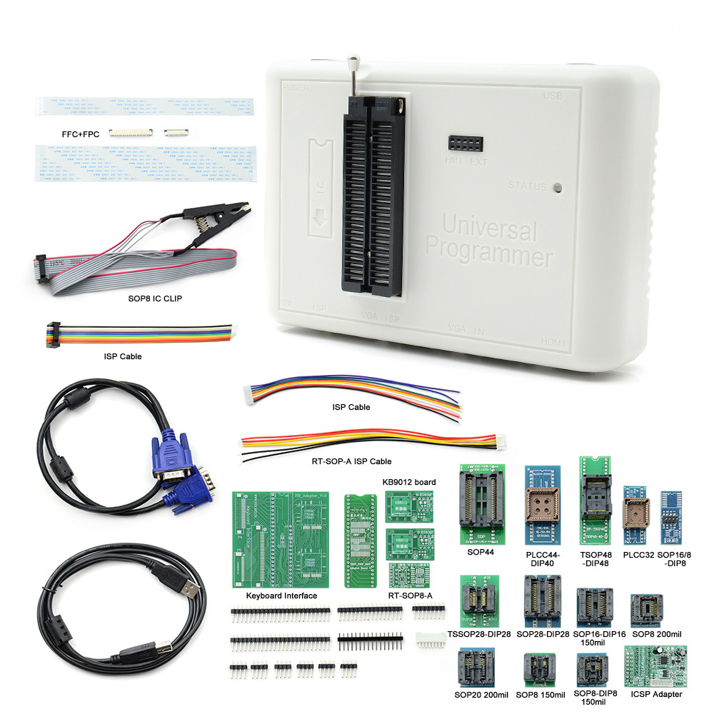Original RT809H Universal Programmer EMMC-Nand Flash Extremely Fast +26 Items Full Set Smart Chips