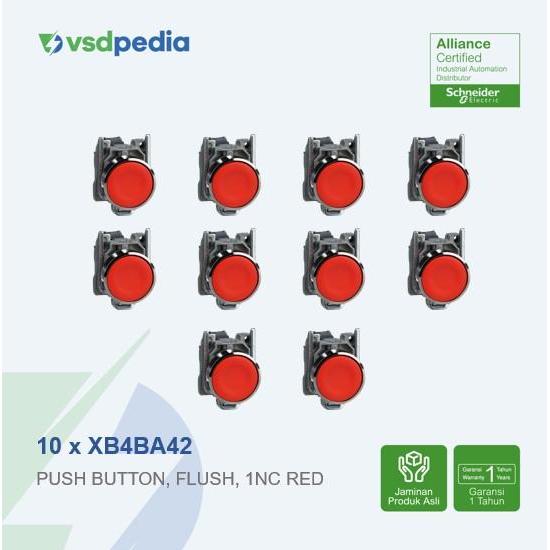 Schneider Pushbutton Xb4Ba42 X 10