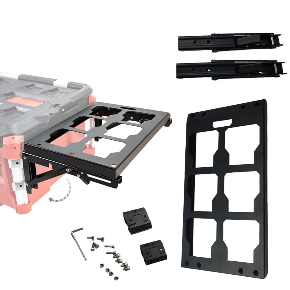 Foldable Metal Extension Bracket for Packout Toolbox with For Guide Rail Fit for Efficient Workspace