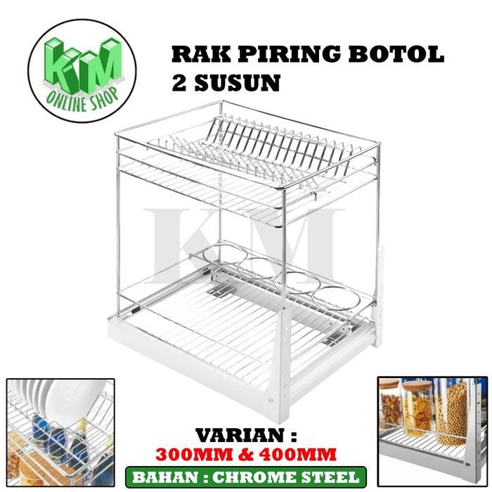 Rak Piring Botol Kitchen Set Bawah Tingkat 2