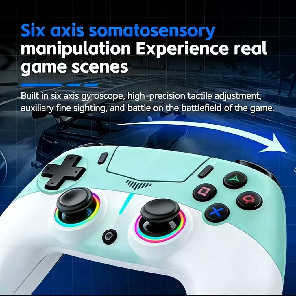 2026 new PS5 controller with cool lighting features, macro functions, and microphone functionality,