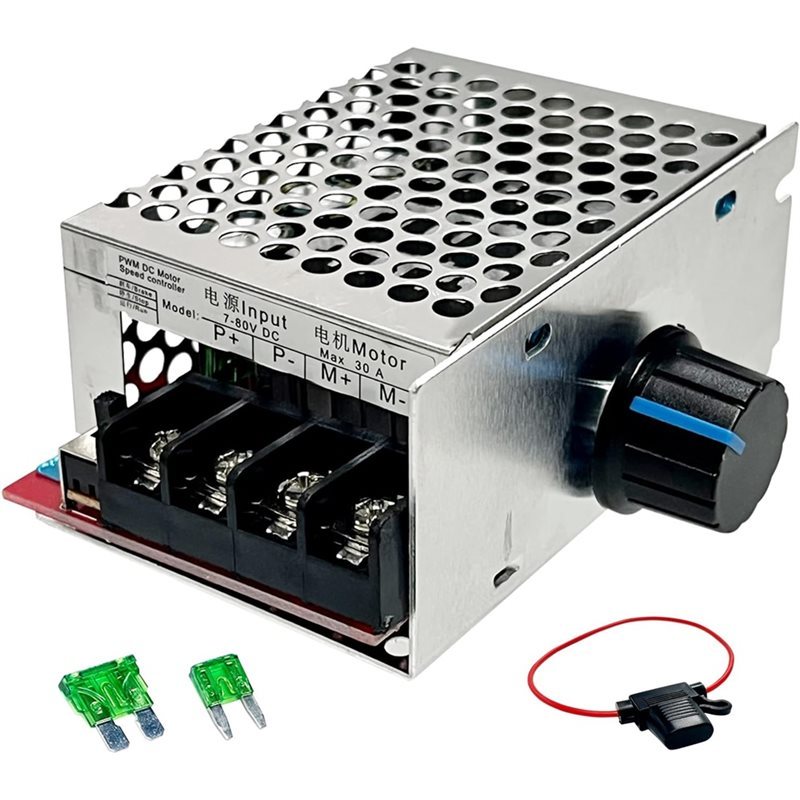 CABE-Built-In 30A Overcurrent Protection DC Motor Speed Control Pulse Width Controller, Non-Voltage