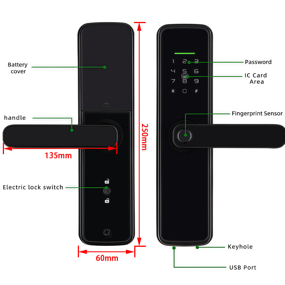 CDOK TTlock BT smart lock, multi-function unlocking, support remote dynamic password, time-limited
