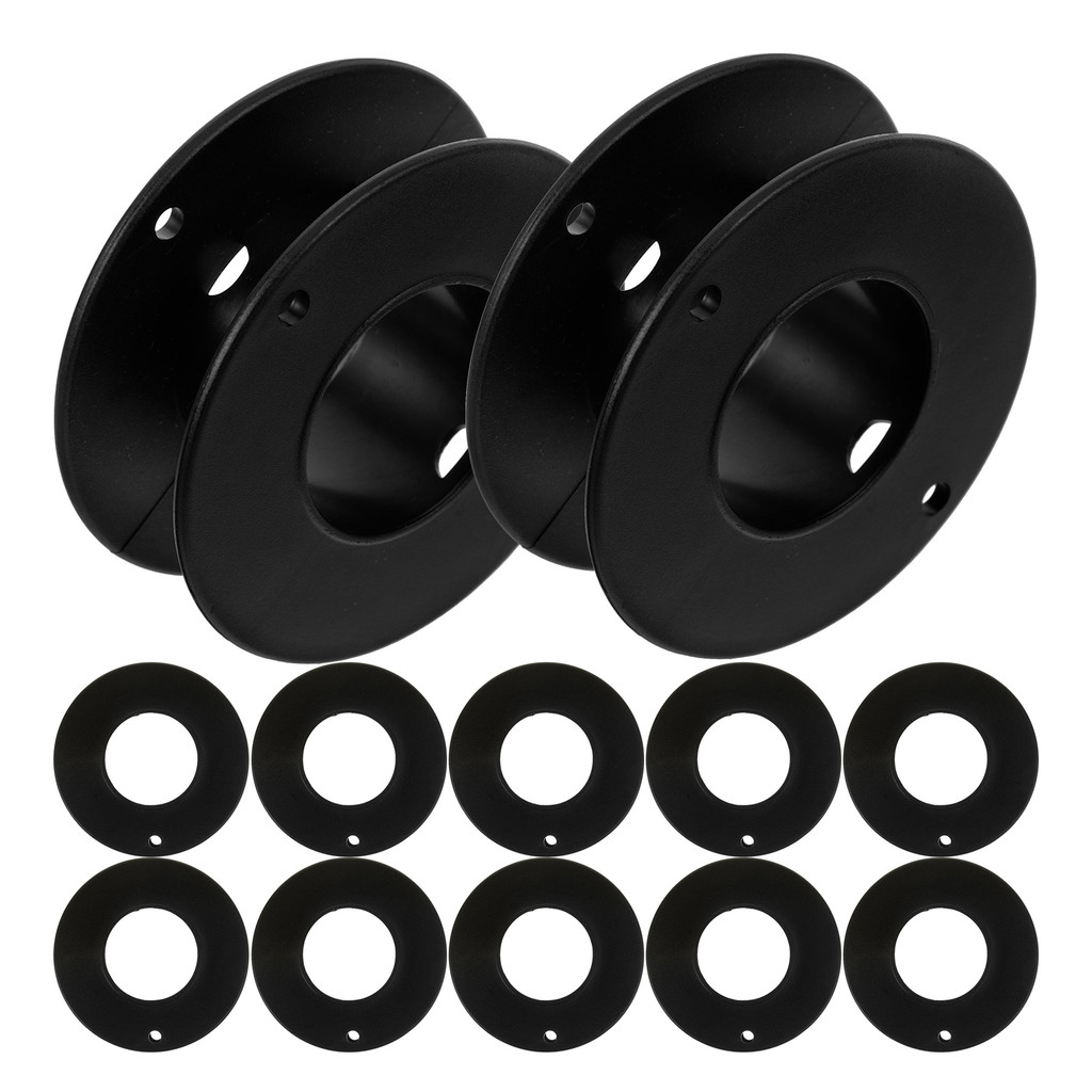 12 Pcs Plastic Wire Spool Empty Spools Heating Compact Bobbins Professional for Sewing Machine Clear
