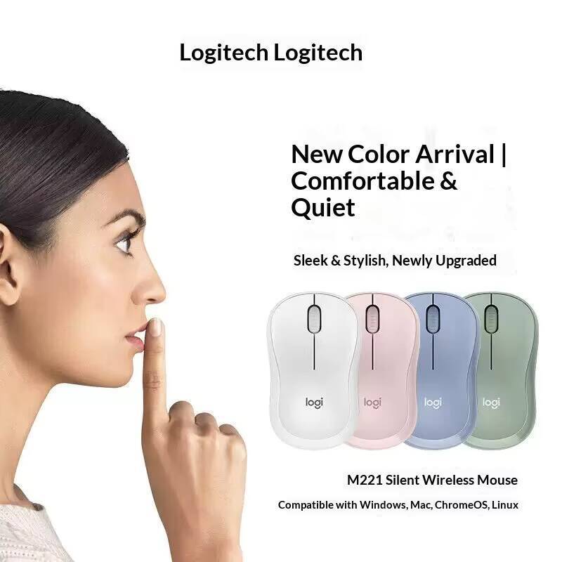 Logitech M221 Wireless Mouse - SilentTouch Tech, 2.4GHz 10m Range, Light Frame, Laptop Desktop PC