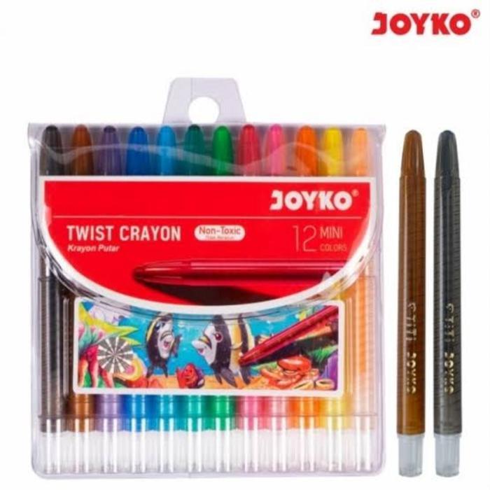 (12 Set) Crayon Putar Mini Joyko 12 Warna