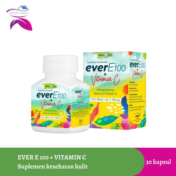 Ever E 100 + Vitamin C Botol 30 Kapsul / Suplemen Kesehatan Kulit