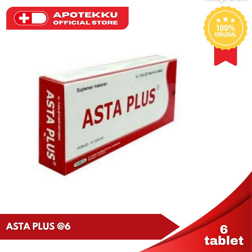 Asta Plus - 1 Strip (6 Kapsul) Suplemen Astaxanthin