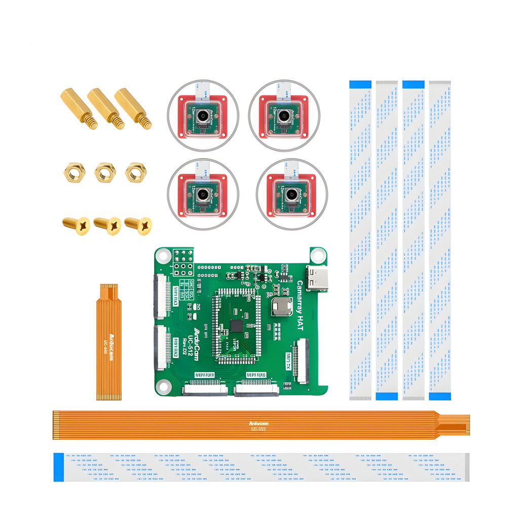 WIDE ANGLE STEREO SYNCHRONIZED CAMERA MODULE FOR RASPBERRY PI,AND ARDUCAM 12MP IMX708 QUAD-CAMERA