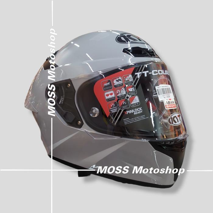 Helm KYT TT Course Solid Polos Asphalt Grey Fullface Original