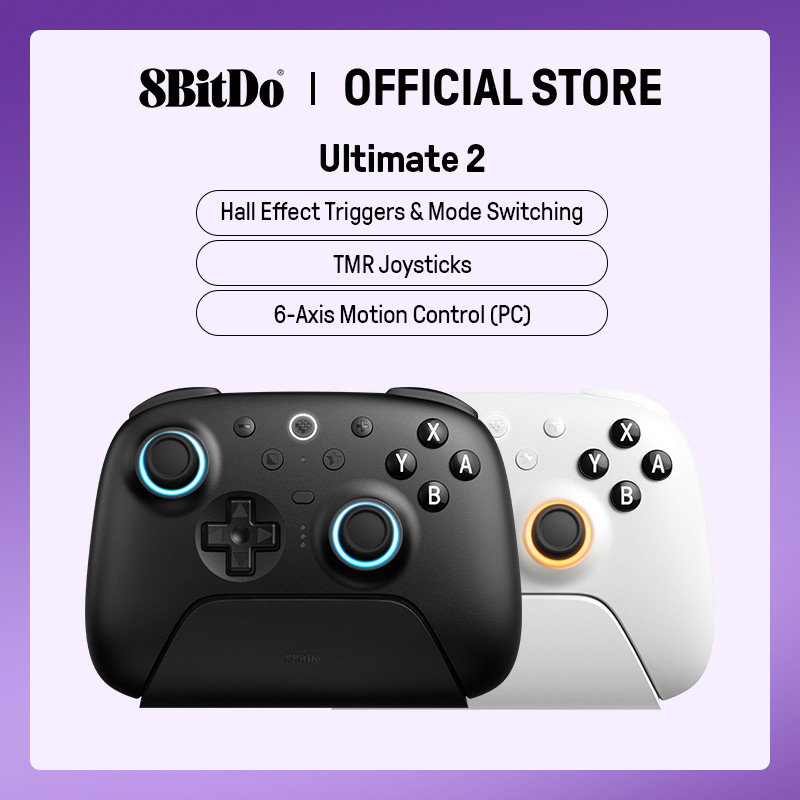 8BitDo Ultimate 2 Bluetooth Gaming Controller for Switch 2,1& Windows PC with TMR Joysticks,