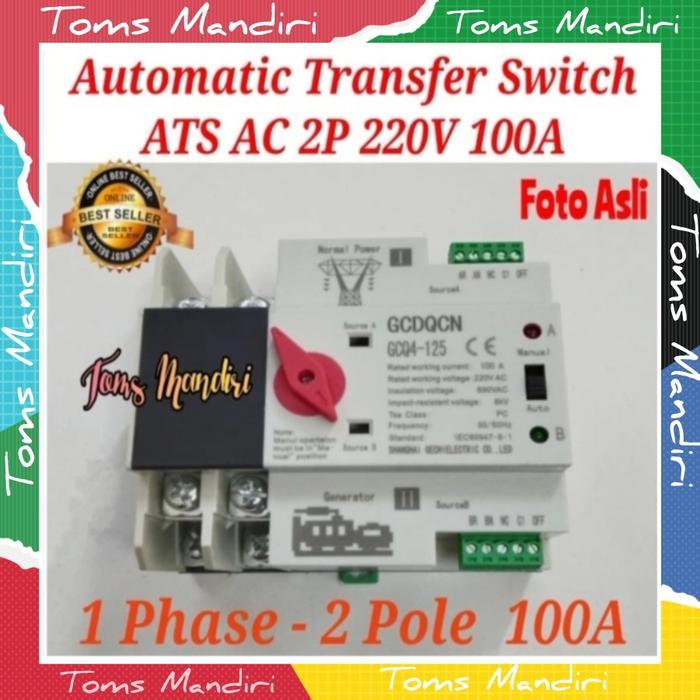 Automatic Transfer Switch Ats Ac 2P 220V 100A Din Rail
