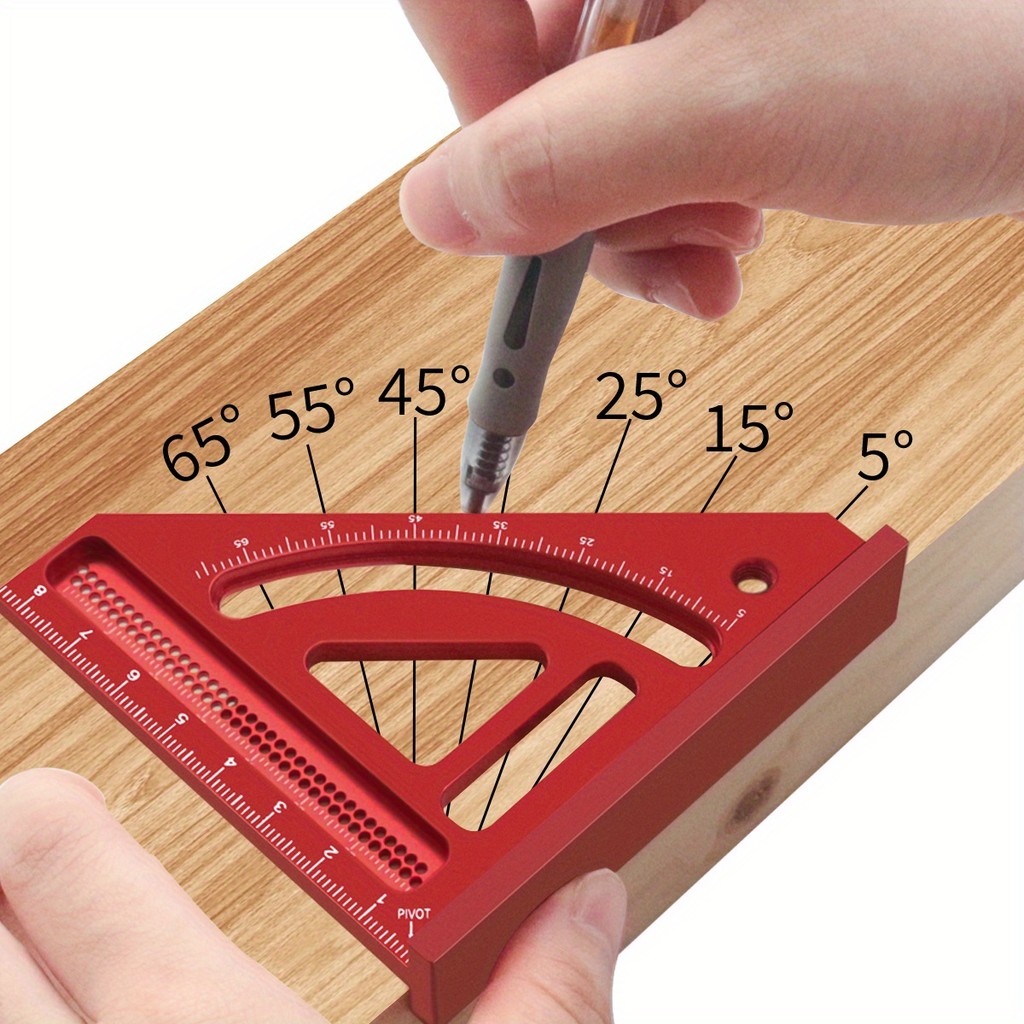 Woodworking Square Protractor Aluminum Miter Triangle Ruler Multi Angle Measuring Ruler Precision Layout Measuring Engineer Tool